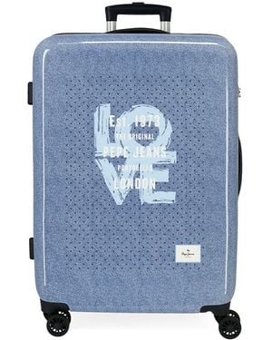 Pepe Jeans Noni Denim Maleta Mediana Azul 46x65x25 cms Rígido 3 kgs Cierre TSA ABS 3 kgs 70LExtensible by Joumma Bags