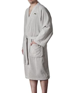 Lacoste Classic Pique Robe Peignoir de Bain - Gris