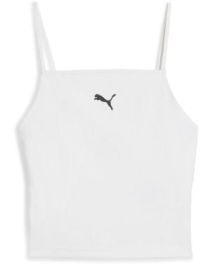 PUMA Canotta da donna Wardrobe ESS a coste - Bianco