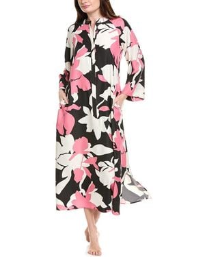 Natori Niwashi Zip Caftan Length 52" - White