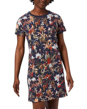 Columbia Park Printed Dress Blueprints Xs