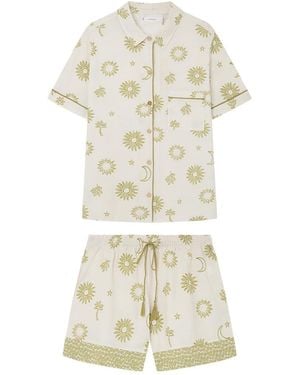 Women'secret Pyjama Met Korte Mouwen Voor - Wit