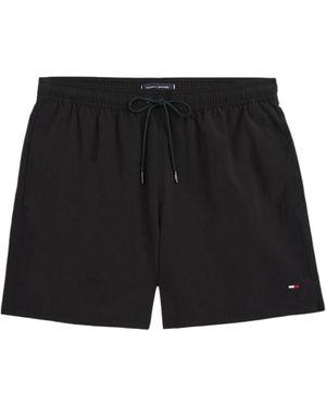 Tommy Hilfiger Badeshorts Medium Drawstring mit Logo - Schwarz