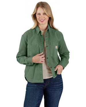 Carhartt Overshirt Rugged Flex Loose Fit Heavyweight Duck - Grün