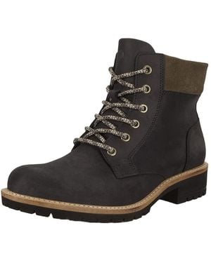 Ecco Elania Lace Boot Boots/Tarmac, Suede/Leather - Black