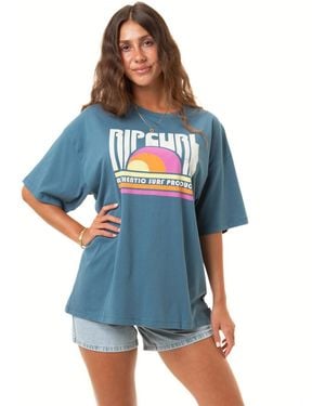 Rip Curl Heritage Crew Neck Short Sleeve T-shirt Tee - Blue