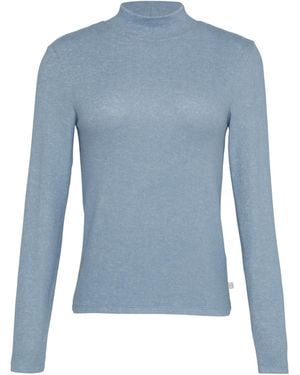 S.oliver QS Langarmshirt mit Stehkragen - Blau