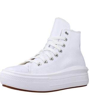 Converse Chuck Taylor All Star Move Platform Foundational Leather Trainer - White