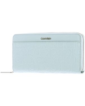 Calvin Klein CK Must Long Zip Around Wallet Sheer Blue - Nero