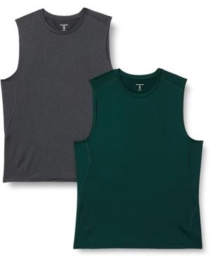 Amazon Essentials Chemise Moulante Stretch sans ches Légère Active Quick Dry - Vert