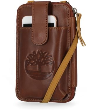 Timberland RFID Leder Handy Crossbody Wallet Bag - Marrone
