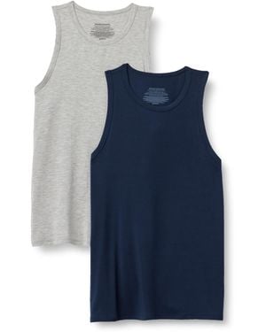 Amazon Essentials Ärmelloses Unterhemd aus Superweichem Modal - Blau