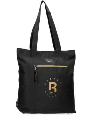 Reebok Gold Bolso Tote Negro 31x34x12 cms Poliéster by Joumma Bags