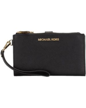 Michael Kors Michael Jet Set Travel Lederen Polsbandje Met Dubbele Rits - Zwart