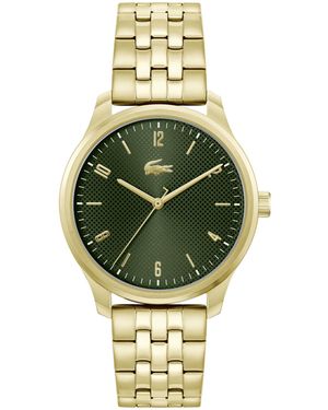 Lacoste Zeiger-Quarzwerk für Kollektion Lisbon mit Goldfarben Edelstahlarmband - Mettallic