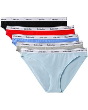 Calvin Klein 5 Pack Low Rise Bikini Briefs - Blue