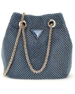 Guess Zalina Mini Pouch Slate - Bleu