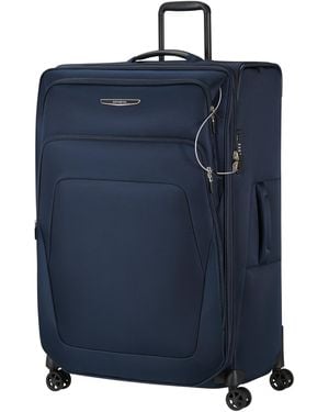 Samsonite Softside Luggage 82 Cm Large - Trolley Suitcase With 4 - Blue