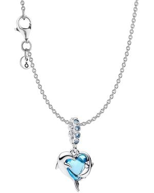 PANDORA Kette Silber Geschenk-Set Blaue Muranoglas Delfine 28908