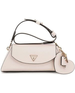 Guess Schoudertas Bolena Flap Shoulder Bag Stone Crème - Meerkleurig