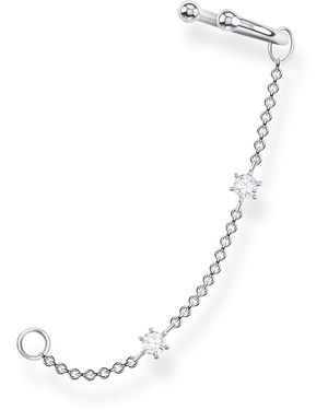 Thomas Sabo Einzel Ohrklemme weiße Steine silber 925 Sterling Silber EC0021-051-14 - Mettallic
