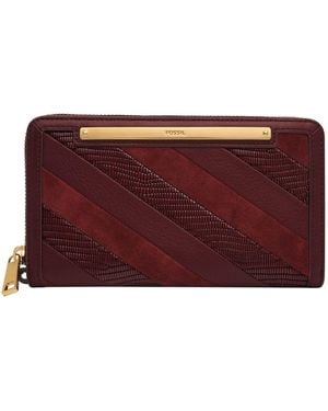 Fossil Liza Zip Around Clutch - Red