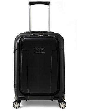 Ted Baker Flying Colours Small Trolley Spinner Suitcase With Front Pocket And Usb Smart Feature - Black