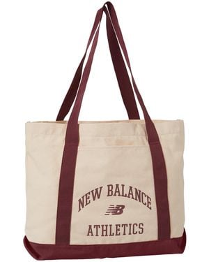New Balance , , Cotton Canvas Tote Travel Bag, Casual Wear, One Size, Nb Burgundy - Multicolour