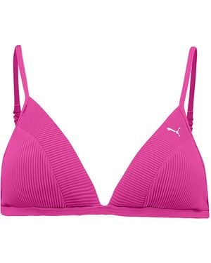 PUMA Maglia a Triangolo a Costine Bikini Top - Rosa