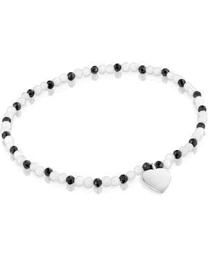 Tous Bracelet élastique avec boules rondes de calcédonie - Métallisé