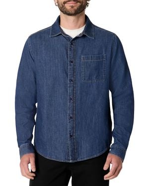 Amazon Essentials Regular-Fit Langärmliges Button-Down-Jeanshemd - Blau