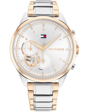 Tommy Hilfiger Reloj Analógico de Cuarzo Multifunción para Mujer con Correa de Acero Inoxidable Bicolor - 1782415 - Metálico