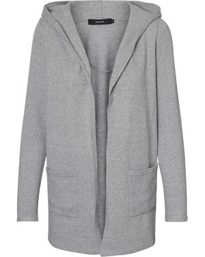 Vero Moda VMDOFFY LS Open Hood Cardigan GA Noos Maglione - Grigio