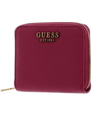 Guess Laryn Slg Small Zip Around Wallet Fuchsia - Red