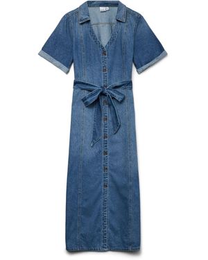 Vero Moda Female Jeanskleid VMTRYLLA Midikleid - Blau