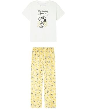 Women'secret Long Pyjama MULTILICENSE Happy Snoopy Pijamas - Metálico