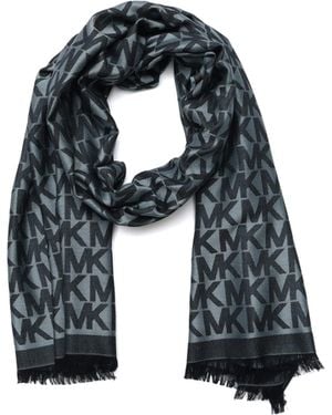 Michael Kors Mk Charm Colorblocked Lws Scarf - Blue
