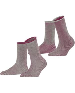 Esprit Allover Stripe Multipack W So Baumwolle Gemustert Socken - Lila