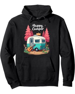 Camper Funny Camping Lovers Happy Sudadera con Capucha - Negro