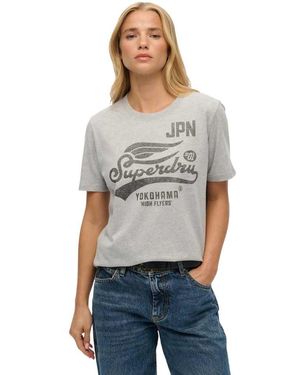 Superdry High Flyers Short Sleeve T-shirt L Grey