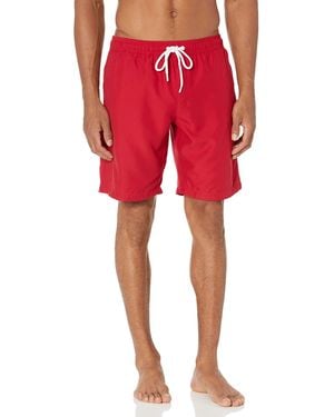 Amazon Essentials Bañador de 23cm con Forro de Malla - Rojo