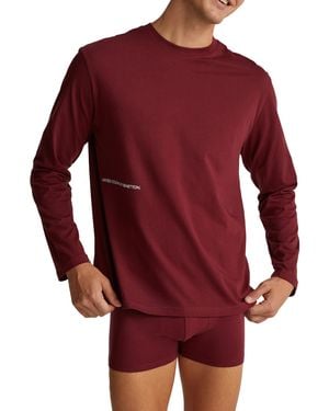 Benetton Maglia G/C M/L 30964M021 Parte Superiore del Pigiama - Rosso