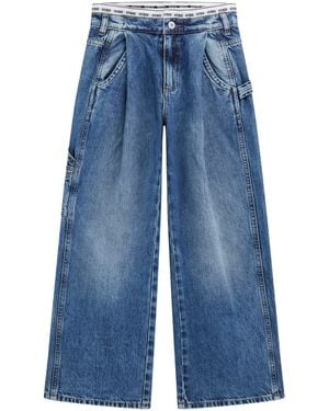 Guess Jeans di Cotone Rigido. Modello a Cinque Tasche. Vita Media - Blu
