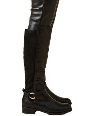 Dorothy Perkins Good For The Sole: Kiona Trim Detail Back Stretch Low Heel Knee Boot - Black