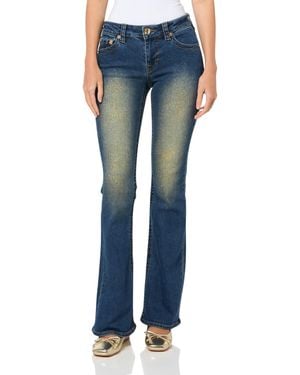 True Religion Glitter Spray Becca Mr Bootcut Jeans - Blue