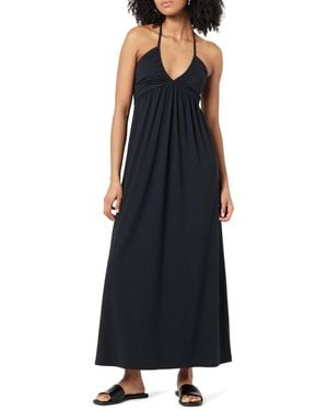 The Drop Kapri Gathered Halter Dress Robes - Noir