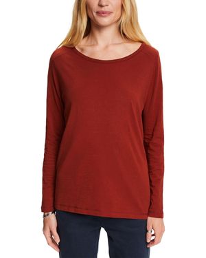 ESPRIT Damen T-Shirt 033ee1k311 – Lässiges Basic, Normale Passform, Gerader Schnitt