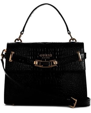 Guess Silvye Top Handle Flap Black - Noir