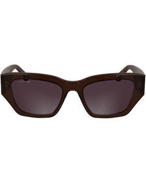 Lacoste L6053s 210 Dark Brown 52/19/140 Female Sunglasses - Black