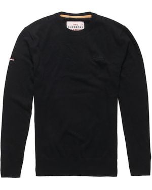 Superdry Orange Label Crew Jersey - Black